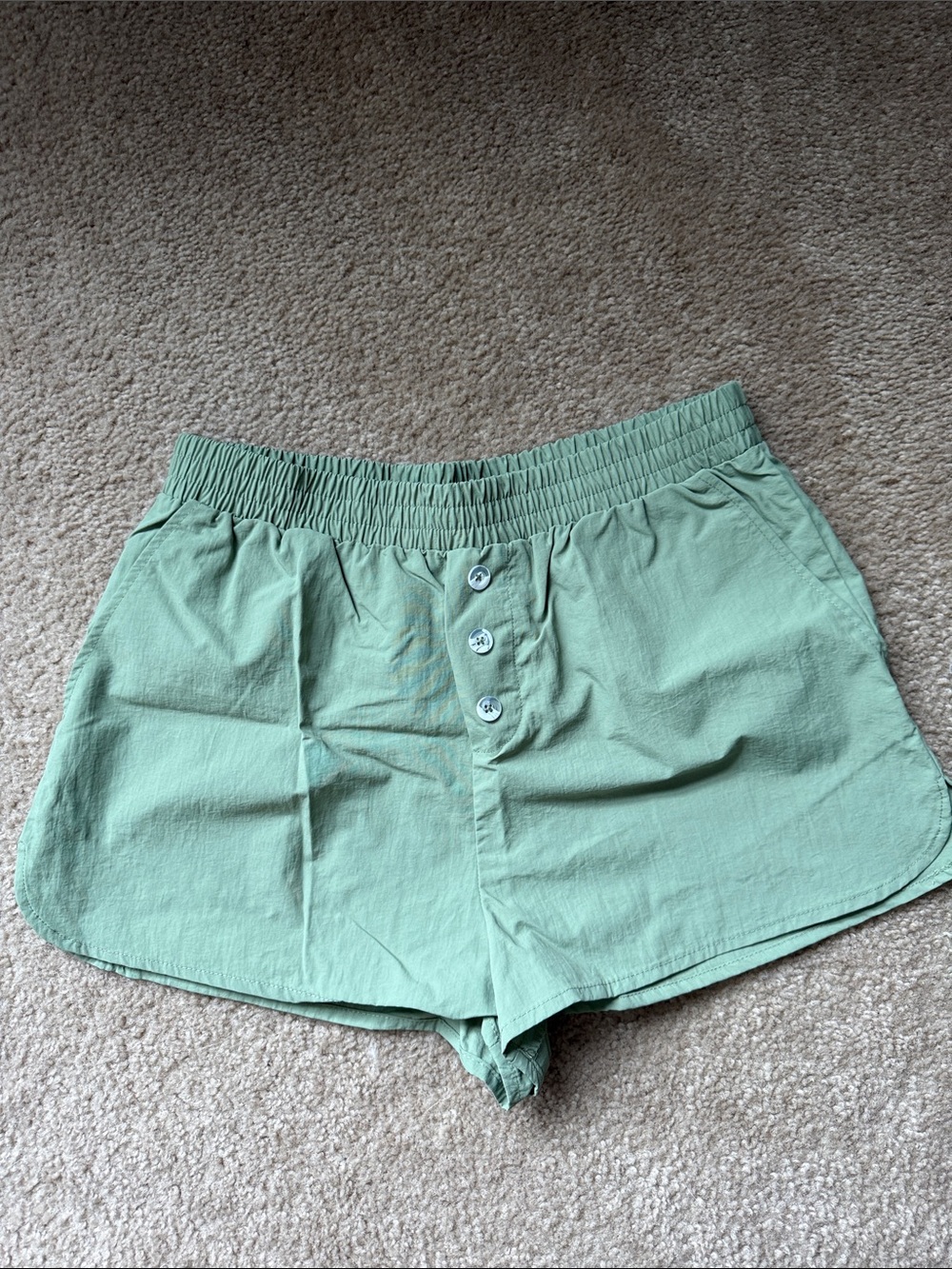 Forever 21 Mint Green High-Waist Button-Front Women's Shorts